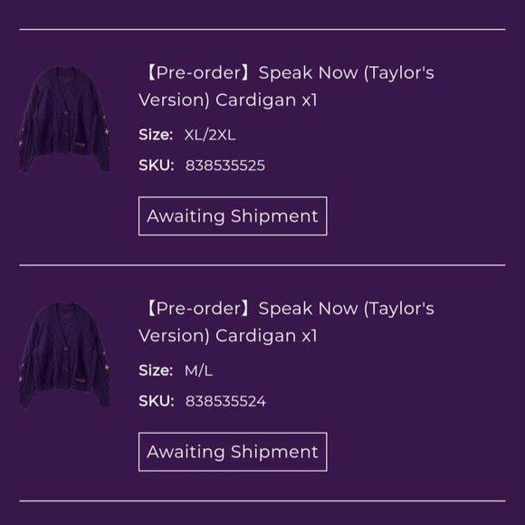 Taylor Swift NEW Speak Now (Taylor's version) Purple Cardigan - Picture 10 of 10